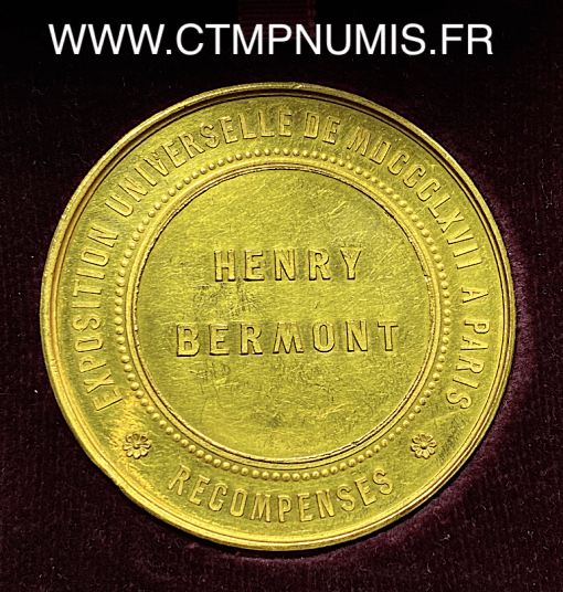 ,MEDAILLE,OR,NAPOLEON,EXPOSITION,1867,PARIS,