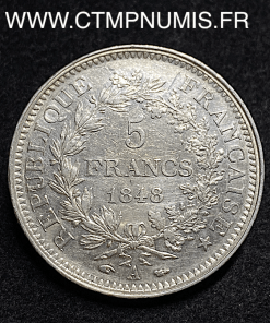 ,5,FRANCS,ARGENT,HERCULE,1848,A,PARIS,