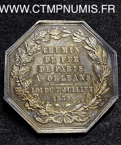 ,JETON,ARGENT,CHEMIN,FER,PARIS,ORLEANS,1838,