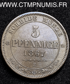 ,MONNAIE,ALLEMAGNE,SAXE,5,PFENNIGE,1867,