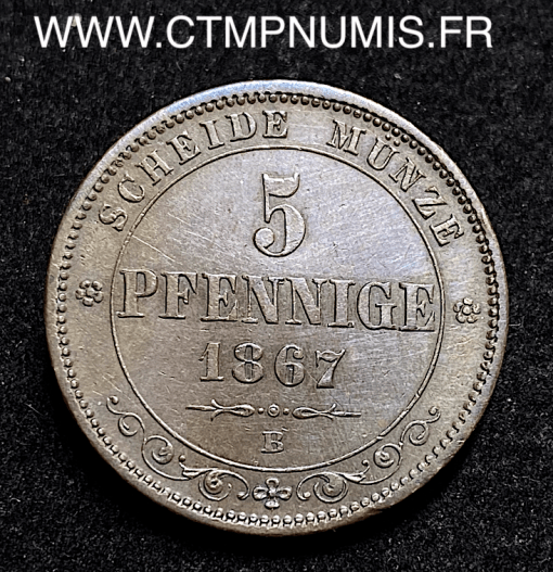 ,MONNAIE,ALLEMAGNE,SAXE,5,PFENNIGE,1867,