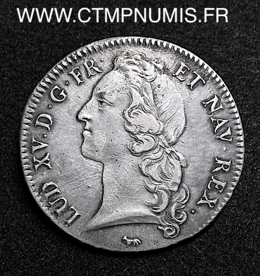,LOUIS,XV,ECU,ARGENT,AU,BANDEAU,1741,A,PARIS,