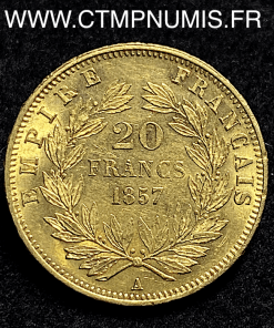 ,EMPIRE,20,FRANCS,OR,NAPOLEON,III,1857,PARIS,