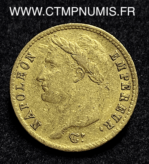 ,EMPIRE,20,FRANCS,OR,NAPOLEON,I°,1810,W,LILLE,