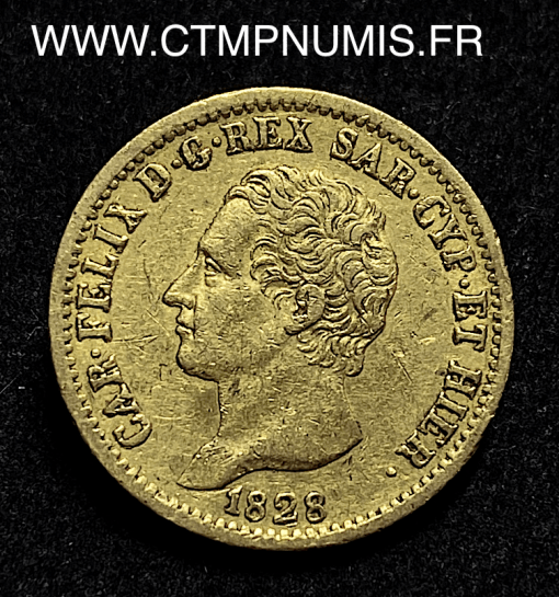 ,ITALIE,SARDAIGNE,20,LIRE,OR,1828,TURIN,