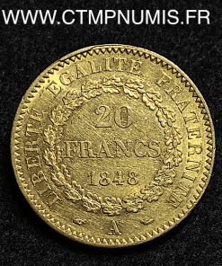 ,REPUBLIQUE,20,FRANCS,OR,GENIE,1848,PARIS,