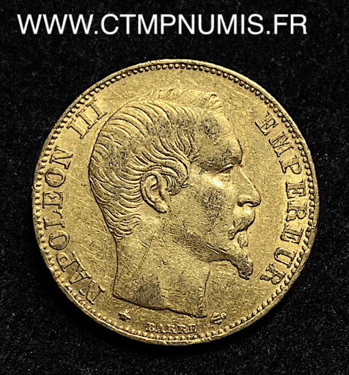 ,20,FRANCS,OR,NAPOLEON,III,1855,STRASBOURG,