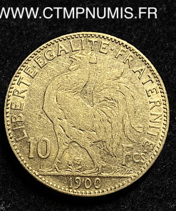 ,MONNAIE,10,FRANCS,OR,COQ,1900,