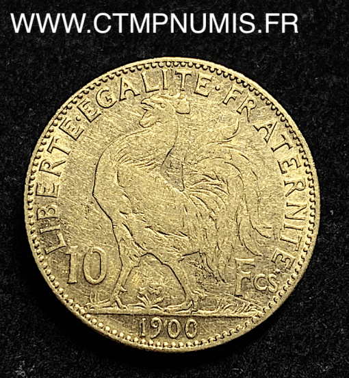 ,MONNAIE,10,FRANCS,OR,COQ,1900,