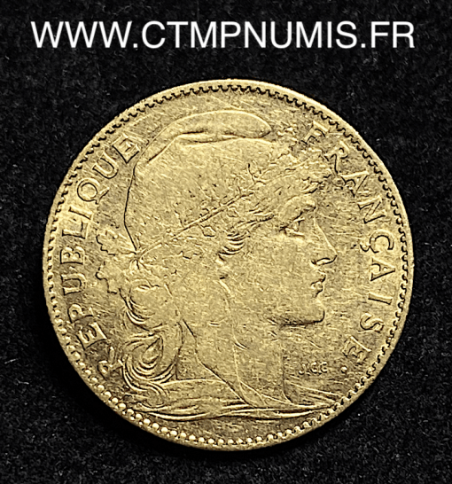 ,MONNAIE,10,FRANCS,OR,COQ,1900,