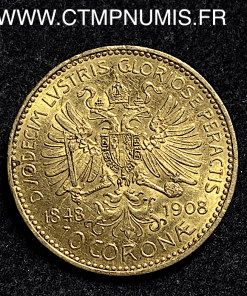 ,MONNAIE,AUTRICHE,10,CORONA,OR,1848,1908,