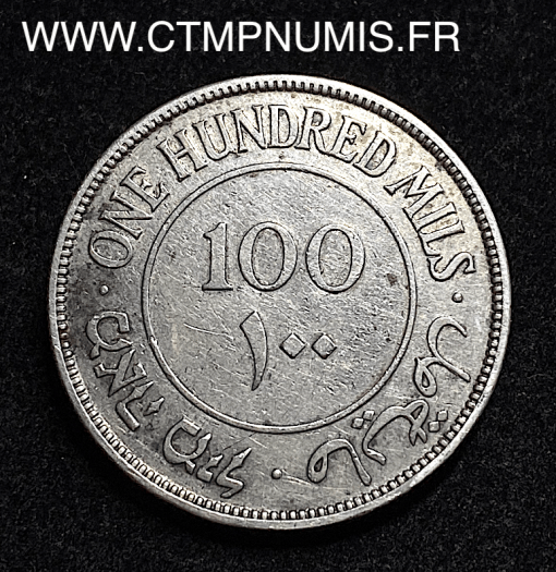 ,MONNAIE,PALESTINE,100,MILS,ARGENT,1933,