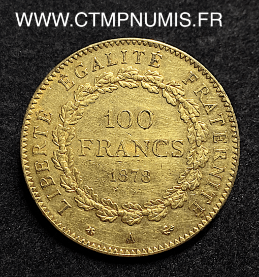 ,100,FRANCS,OR,GENIE,III°,REPUBLIQUE,1878,PARIS,