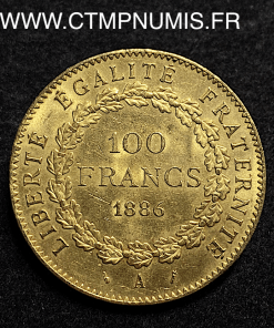 ,100,FRANCS,OR,GENIE,III°,REPUBLIQUE,1886,PARIS,