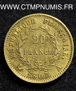 ,20,FRANCS,OR,NAPOLEON,TETE,NUE,1807,PARIS,