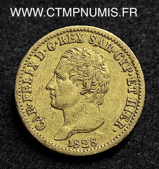 ,20,LIRE,OR,CHARLES,FELIX,1828,TURIN,