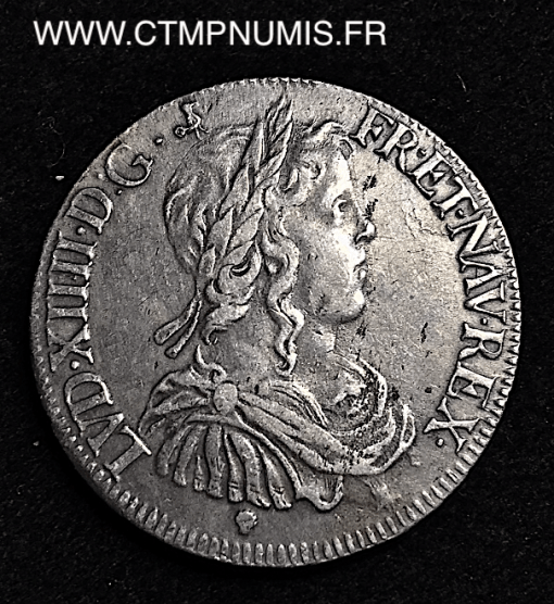 ,LOUIS,XIV,1/2,ECU,ARGENT,1655,M,TOULOUSE,