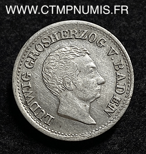 ,ALLEMAGNE,BADEN,3,KREUZER,ARGENT,1830,