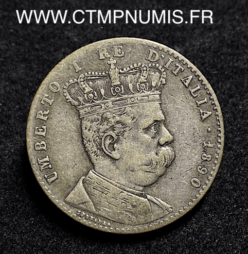 ,ITALIE,ERYTHREE,2,LIRE,ARGENT,UMBERTO,1890,