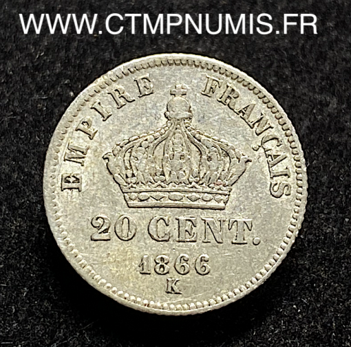 ,20,CENTIMES,NAPOLEON,III,1866,K,BORDEAUX,