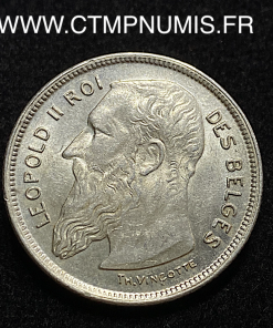 ,BELGIQUE,2,FRANCS,ARGENT,LEOPOLD,II,1909,