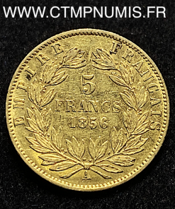 ,EMPIRE,5,FRANCS,OR,NAPOLEON,III,1856,PARIS,