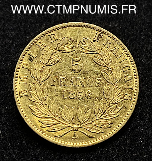 ,EMPIRE,5,FRANCS,OR,NAPOLEON,III,1856,PARIS,