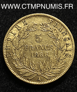 ,EMPIRE,5,FRANCS,OR,NAPOLEON,III,1866,PARIS,