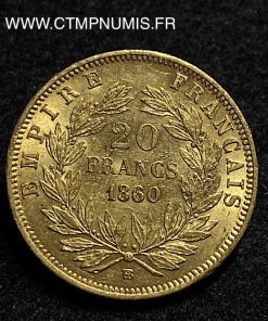 ,20,FRANCS,OR,NAPOLEON,III,1860,STRASBOURG,