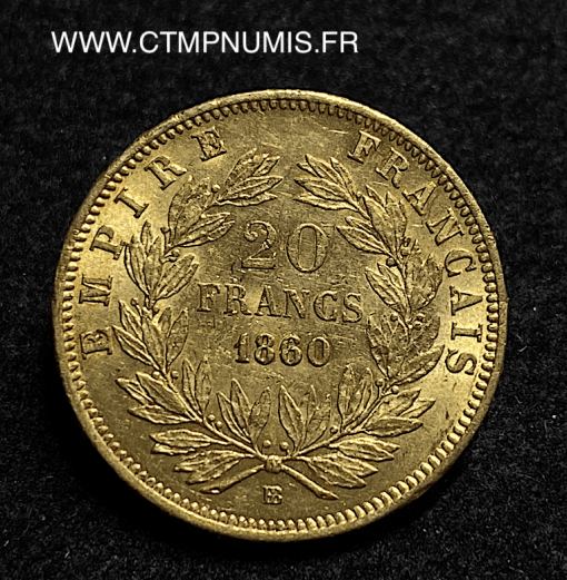 ,20,FRANCS,OR,NAPOLEON,III,1860,STRASBOURG,