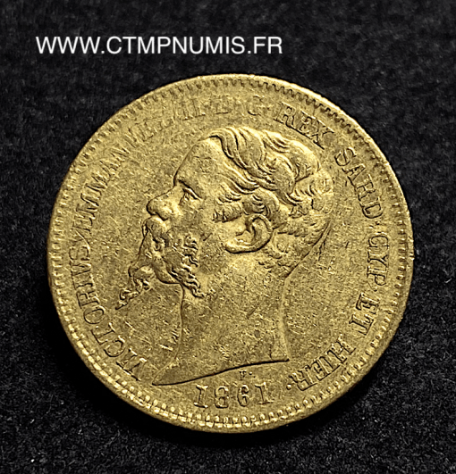 ,20,LIRE,OR,VICTOR,EMMANUEL,II,1861,TURIN,