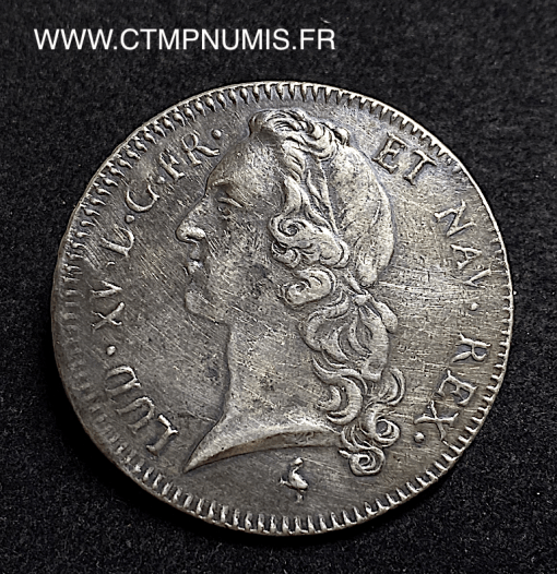 ,LOUIS,XV,ECU,ARGENT,AU,BANDEAU,1770,PARIS,