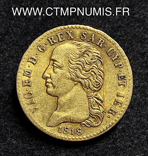 ,ITALIE,20,LIRE,OR,VICTOR,EMMANUEL,1818,