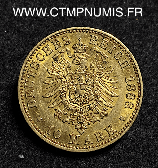 ,MONNAIE,ALLEMAGNE,PRUSSE,10,MARK,OR,1888,