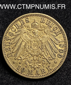 ,ALLEMAGNE,PRUSSE,10,MARK,OR,1890,A,