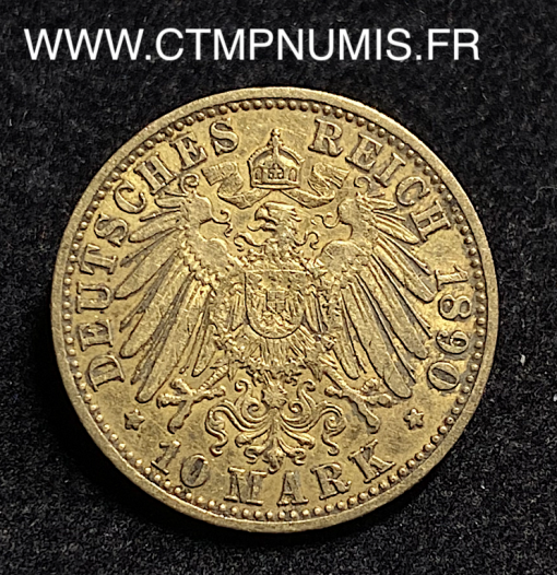 ,ALLEMAGNE,PRUSSE,10,MARK,OR,1890,A,