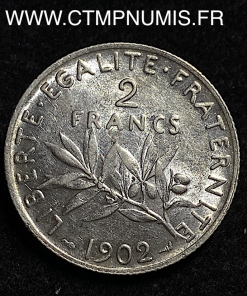 ,MONNAIE,2,FRANCS,SEMEUSE,ARGENT,1902,