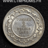 ,TUNISIE,2,FRANCS,ARGENT,1916,PARIS,