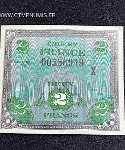 ,BILLET,FRANCAIS,2,FRANCS,DRAPEAU,1944,X,