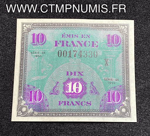 BILLET,FRANCAIS,10,FRANCS,DRAPEAU,1944,X,