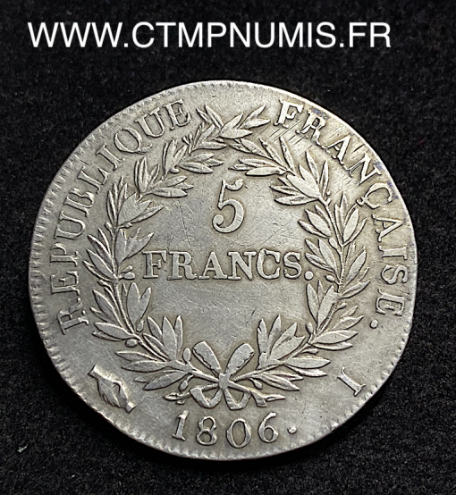 ,EMPIRE,5,FRANCS,ARGENT,1806,I,LIMOGES,