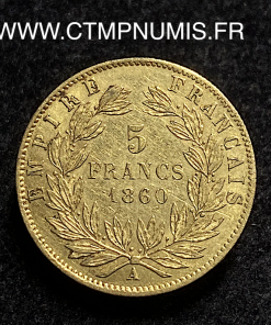 ,5,FRANCS,OR,EMPIRE,NAPOLEON,III,1860,PARIS,