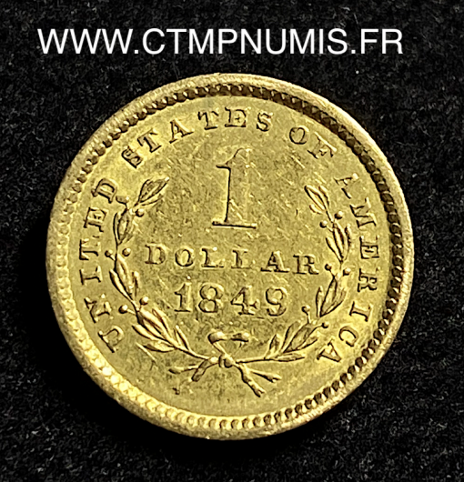 ,MONNAIE,ETATS,UNIS,1,DOLLAR,OR,LIBERTY,1849,