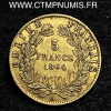 ,EMPIRE,5,FRANCS,OR,NAPOLEON,III,1864,A,PARIS,