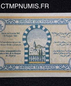 ,BILLET,TUNISIE,,1,FRANC,15,JUILLET,1943,NEUF,