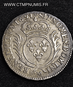 ,LOUIS,XIV,1/2,ECU,ARGENT,1694,M,TOULOUSE,