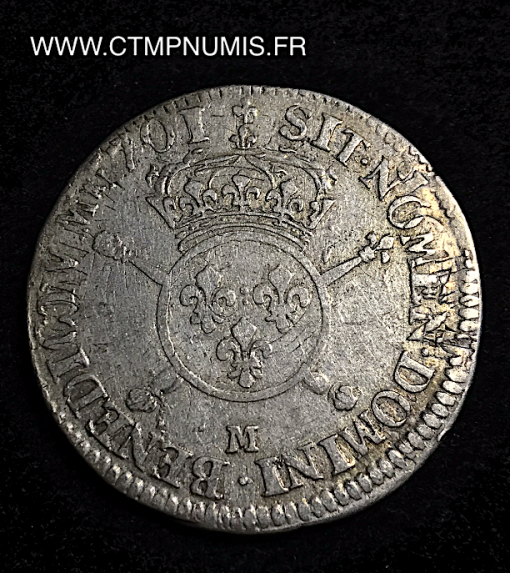 ,LOUIS,XIV,1/2,ECU,AUX,INSIGNES,1701,TOULOUSE,