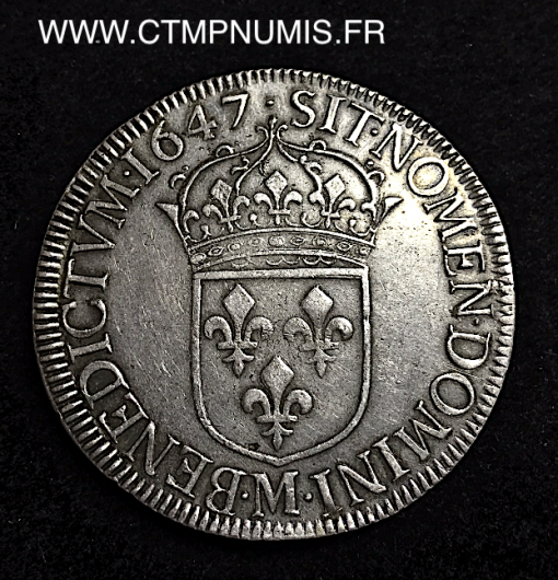 ,ROYALE,LOUIS,XIV,ECU,ARGENT,1647,M,TOULOUSE,