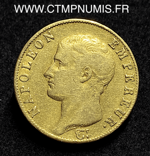 ,40,FRANCS,OR,NAPOLEON,EMPEREUR,1806,TURIN,