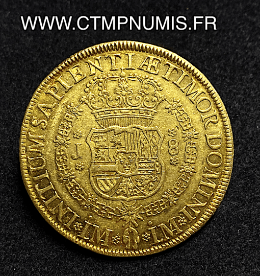 ,PEROU,8,ESCUDOS,OR,FERDINAND,VI,1752,J,LIMA,